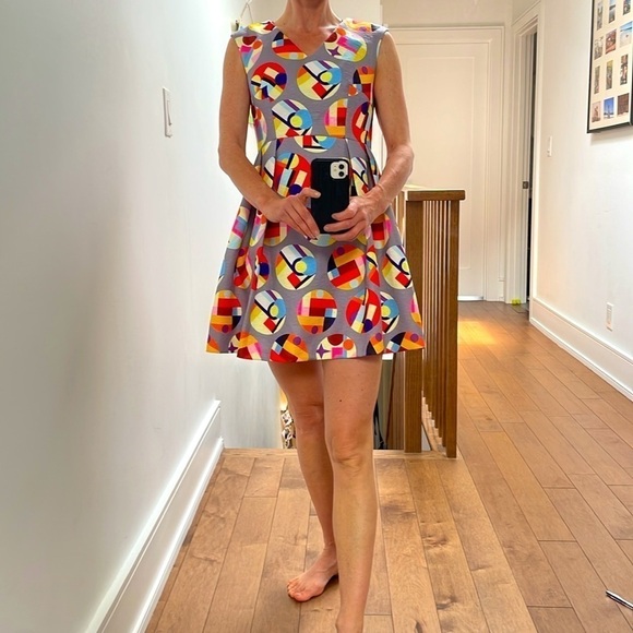 Connie & Na Multicolour Mini Dress Dot Shortsleeve Skater Pleated Small Medium - Picture 9 of 12